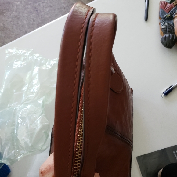 Frye Leather Ring Dome Satchel Handbag - Picture 8 of 14